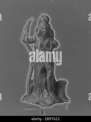 Statuette von Athena mit Helm, unbekannt, Griechenland (?), 3.-2. Jahrhundert v. Chr., Blei, 8,5 cm (3 3/8 in.), von Gibon neu vorgestellt, Design von warmfröhlichem Leuchten von Helligkeit und Lichtstrahlen. Klassische Kunst mit moderner Note neu erfunden. Fotografie, inspiriert vom Futurismus, die dynamische Energie moderner Technologie, Bewegung, Geschwindigkeit und Kultur revolutionieren. Stockfoto