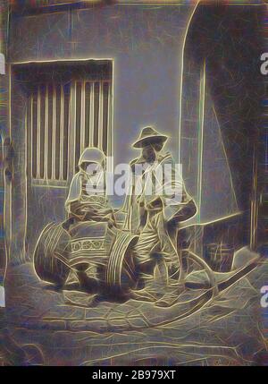 Musiker der italienischen Straße am Eingang zu 21, Quai de Bourbon, Charles Nègre (Französisch, 1820-1880), 1851, gesalzter Papierdruck, 22,1 × 16,2 cm (8 11/16 × 6 3/8 in.), von Gibon neu vorgestellt, Design von warmem, fröhlichem Leuchten von Helligkeit und Lichtstrahlen. Klassische Kunst mit moderner Note neu erfunden. Fotografie, inspiriert vom Futurismus, die dynamische Energie moderner Technologie, Bewegung, Geschwindigkeit und Kultur revolutionieren. Stockfoto