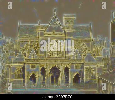 St. Germain l'Auxerrois, Bisson Frères (Französisch, aktiv zwischen 1840 und 1864), Paris, Frankreich, 1853er, Albumen Silberdruck, 36,8 x 44,8 cm (14 1/2 x 17 5/8 in.), von Gibon neu vorgestellt, Design von warmem, fröhlichem Leuchten von Helligkeit und Lichtstrahlen. Klassische Kunst mit moderner Note neu erfunden. Fotografie, inspiriert vom Futurismus, die dynamische Energie moderner Technologie, Bewegung, Geschwindigkeit und Kultur revolutionieren. Stockfoto