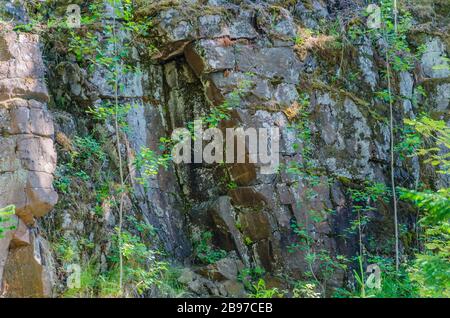 Felsen an den Ufern der Insel Valaam. Karelia. Russland. Stockfoto