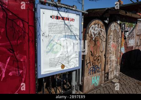 Berlin, Deutschland. März 2020. Der geschlossene Verein des Visionaere CDV in Kreuzberg. Kredit: Jens Kalaene / dpa-Zentralbild / ZB / dpa / Alamy Live News Stockfoto