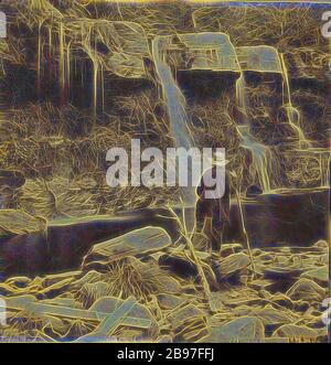 The Glens of the Catskills. The Bastion Fall, Kauterskill Glen, in der Nähe des Laurel House., Edward und Henry T. Anthony & Co. (Amerikanisch, zwischen 10222 und 1902), zwischen 1864 und 1866, Albumen Silberdruck, von Gibon neu vorgestellt, Design von warmem fröhlichem Leuchten von Helligkeit und Lichtstrahlen. Klassische Kunst mit moderner Note neu erfunden. Fotografie, inspiriert vom Futurismus, die dynamische Energie moderner Technologie, Bewegung, Geschwindigkeit und Kultur revolutionieren. Stockfoto