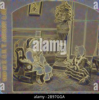 Segne ihr kleines Herz, komm zu Oma., Edward und Henry T. Anthony & Co. (Amerikanisch, zwischen 100-1902), um 1870, Albumen Silberdruck, von Gibon neu vorgestellt, Design von warmem fröhlichem Leuchten von Helligkeit und Lichtstrahlen. Klassische Kunst mit moderner Note neu erfunden. Fotografie, inspiriert vom Futurismus, die dynamische Energie moderner Technologie, Bewegung, Geschwindigkeit und Kultur revolutionieren. Stockfoto