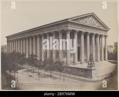 DIE MADELEINE-KIRCHE, 8. BEZIRK, PARIS L'église de la Madeleine, Paris (VIIIème arr.). 1851-1861. Photographie d'Edouard Baldus (1813-1889). Paris, musée Carnavalet. Stockfoto