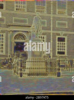 Statue von George Washington, Philadelphia, Pennsylvania, James Cremer (Britisch, 181-1893), ca. 1876, silberner Albumen-Druck, von Gibon neu vorgestellt, Design von warmem fröhlichem Leuchten von Helligkeit und Lichtstrahlen. Klassische Kunst mit moderner Note neu erfunden. Fotografie, inspiriert vom Futurismus, die dynamische Energie moderner Technologie, Bewegung, Geschwindigkeit und Kultur revolutionieren. Stockfoto