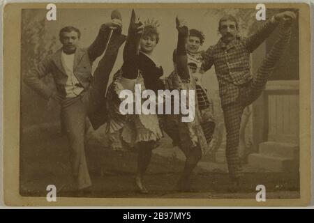 PORTRÄT DER TÄNZERINNEN und TÄNZERINNEN Louise Weber dite la Goulue (1865-1929), Grille d'Egout, Valentin le désossé et un inconnu, danseurs de Cancan 1881-1891. Paris, musée Carnavalet. Stockfoto