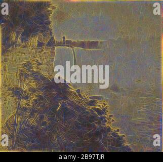 Blick auf die Fälle, Niagara Falls, N.Y., Samuel J. Mason (Amerikaner, aktiv Niagara Falls, New York 1860er), 1870er Jahre, Albumen Silberdruck, Reimagined von Gibon, Design von warmen fröhlich glühen von Helligkeit und Lichtstrahlen Ausstrahlung. Klassische Kunst neu erfunden mit einem modernen Twist. Fotografie inspiriert von Futurismus, umarmt dynamische Energie der modernen Technologie, Bewegung, Geschwindigkeit und Kultur revolutionieren. Stockfoto