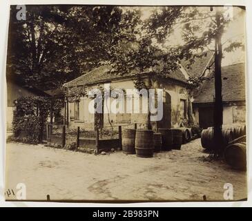 HALLEN DES WEINLAGERS Bercy, 12. BEZIRK, PARIS Halles aux vins des entrepôts de Bercy, Paris (XIIème arr.), 1913. Photographie d'Eugène Atget (1857-1927). Paris, musée Carnavalet. Stockfoto