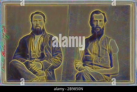 Zwei unidentifizierte Bürgerkrieg Opfer sitzend, zugeschrieben William H. Bell (Amerikaner, 1830 - 1910), um 1864, Albumen Silberdruck, neu gestaltet von Gibon, Design von warmen fröhlich glühen von Helligkeit und Lichtstrahlen Ausstrahlung. Klassische Kunst neu erfunden mit einem modernen Twist. Fotografie inspiriert von Futurismus, umarmt dynamische Energie der modernen Technologie, Bewegung, Geschwindigkeit und Kultur revolutionieren. Stockfoto