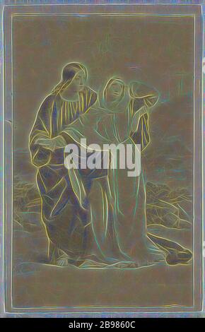 St. John Leading the Blessed Virgin to His Home. Kopie eines Gemäldes, Maurice Stadtfeld (American, Active New York, New York 1860er), 1870–1875, Albumen Silberdruck, neu gestaltet von Gibon, Design von warmen fröhlich glühenden Helligkeit und Lichtstrahlen Ausstrahlung. Klassische Kunst neu erfunden mit einem modernen Twist. Fotografie inspiriert von Futurismus, umarmt dynamische Energie der modernen Technologie, Bewegung, Geschwindigkeit und Kultur revolutionieren. Stockfoto