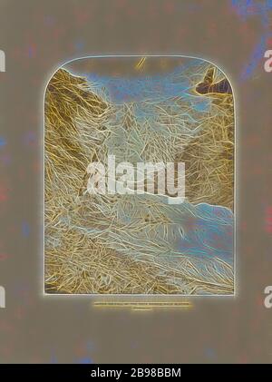 Oberer Eisfall des Ober Grindelwald Glacier, Ernest H. Edwards (British, 1837 - 1903), Kanton Bern, Schweiz, 1865, Albumen Silberdruck, 16.9 × 13.5 cm (6 5/8 × 5 5/16 in.), neu gestaltet von Gibon, Design von warmen fröhlichen Leuchten von Helligkeit und Lichtstrahlen Strahlkraft. Klassische Kunst neu erfunden mit einem modernen Twist. Fotografie inspiriert von Futurismus, umarmt dynamische Energie der modernen Technologie, Bewegung, Geschwindigkeit und Kultur revolutionieren. Stockfoto