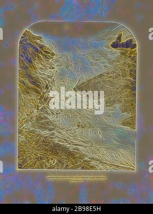 Oberer Eisfall des Ober Grindelwald Glacier, Ernest H. Edwards (British, 1837 - 1903), Kanton Bern, Schweiz, 1865, Albumen Silberdruck, 17 × 13.7 cm (6 11/16 × 5 3/8 in.), neu gestaltet von Gibon, Design von warmen fröhlichen Leuchten von Helligkeit und Lichtstrahlen Strahlkraft. Klassische Kunst neu erfunden mit einem modernen Twist. Fotografie inspiriert von Futurismus, umarmt dynamische Energie der modernen Technologie, Bewegung, Geschwindigkeit und Kultur revolutionieren. Stockfoto