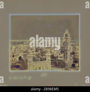 Lahore, aus Wuzeer Khans Moschee, Samuel Bourne (Englisch, 1834 - 1912), Lahore, Pakistan, um 1863–1864, Albumin-Silberdruck, 23.2 × 28.9 cm (9 1/8 × 11 3/8 Zoll), neu gestaltet von Gibon, Design von warmen fröhlichen Leuchten von Helligkeit und Lichtstrahlen Ausstrahlung. Klassische Kunst neu erfunden mit einem modernen Twist. Fotografie inspiriert von Futurismus, umarmt dynamische Energie der modernen Technologie, Bewegung, Geschwindigkeit und Kultur revolutionieren. Stockfoto