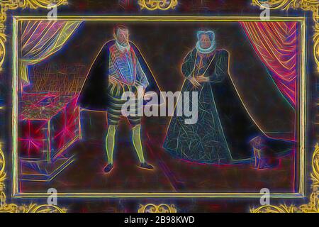 Schule von Lucas Cranach das jüngere, Unbekannte Paar, von ca. 1550, Öl auf Tafel, Höhe, 32 cm (12.5 Zoll), Breite, 52 cm (20.4 Zoll), neu gestaltet von Gibon, Design von warmen fröhlich glühenden Helligkeit und Lichtstrahlen Ausstrahlung. Klassische Kunst neu erfunden mit einem modernen Twist. Fotografie inspiriert von Futurismus, umarmt dynamische Energie der modernen Technologie, Bewegung, Geschwindigkeit und Kultur revolutionieren. Stockfoto