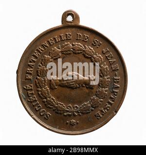 Bruderale Gesellschaft des heiligen Johannes des Täufers. d. (Dummy-Titel) Société fraternelle de Saint Jean-Baptiste. Cuivre. Paris, musée Carnavalet. Stockfoto