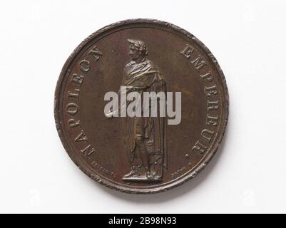 Napoleonischer Kodex, Nicolas Brenet d'après Dominique Vivant Denon (1747-1825). Code Napoléon, 1804. Bronze. Paris, musée Carnavalet. Stockfoto