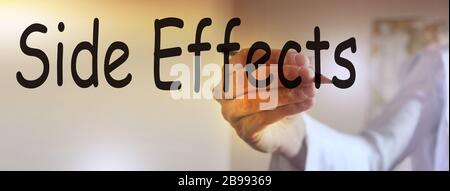 Der Nebeneffekt des Handschreibens. Medizinkonzept Stockfoto