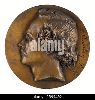 PORTRÄT VON EVARISTE-Cyprien-FELIX BOULAY-PATY (1804-1864), DICHTER David d'Angers (1788-1856). Portrait d'Evariste Cyprien Félix Boulay-Paty (1804-1864), poète français. Bronze, Fonte au sable. 1837. Paris, musée Carnavalet. Stockfoto