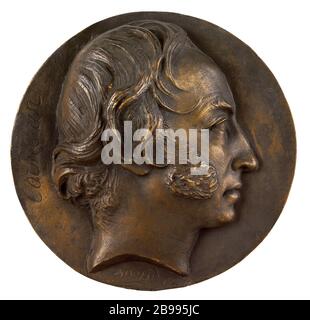 PORTRÄT VON LOUIS-MARIE DE LAHAYE, Vicomte de Cormenin (1738-1868), PUBLIZIST UND POLITIKER David d'Angers (2,8-1856). Portrait de Louis-Marie de Lahaye, vicomte de Cormenin (1738-1868), publiciste et homme politique français. Bronze, Fonte au sable. Im Jahre 182. Paris, musée Carnavalet. Stockfoto