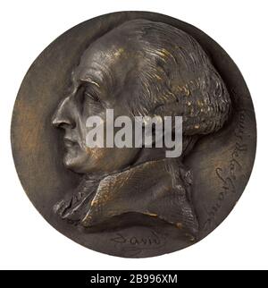 PORTRÄT VON JOSEPH LOUIS LAGRANGE (1736-1813), GEOMETER David d'Angers (2,8-1856). Portrait de Joseph Louis Lagrange (1736-1813), géomètre français. Bronze, Fonte au sable. Paris, musée Carnavalet. Stockfoto