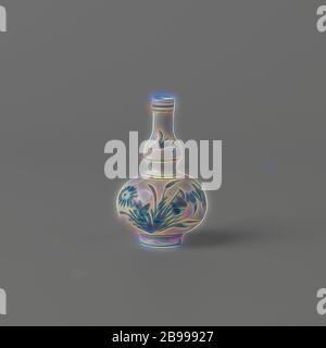 Miniatur-Vase in doppelter Form mit Blumensprays, Miniatur-Vase in Form von Kürbis mit leicht ausbreitendem Hals, in Unterglasur blau lackiert. Auf dem Bauch ein Blütenzweig (Aster) und lose Zweige. Blau Weiß., anonym, China, c. 1675 - c. 1724, Qing-Dynastie (1644-1912) / Kangxi-Periode (1662-1722) / Yongzheng-Periode (1723-1735), Porzellan (Material), Glasur, Kobalt (Mineral), Vitrifikation, H 6 cm, neu von Gibon, Design von warmen fröhlich glühen von Helligkeit und Lichtstrahlen Ausstrahlung. Klassische Kunst neu erfunden mit einem modernen Twist. Fotografie inspiriert von Futurismus, umarmt dynamische Energie Stockfoto