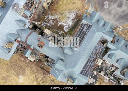 Außenansicht der verlassenen Bennett School for Girls in New York Stockfoto