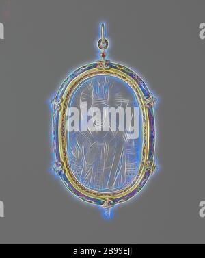 Medaillon mit St. Helena mit Kreuz und kaiserlicher Krone, Anhänger aus Gold und Bergkristall. St. Helena mit einem Kreuz und kaiserlichen Krone ist in den Bergkristall geschnitzt., anonym, Byzanz (möglicherweise), c. 1200 und/oder c. 1800 - c. 1850, Gold (Metall), H 11.5 cm × B 6.5 cm, neu gestaltet von Gibon, Design von warmen fröhlich glühen von Helligkeit und Lichtstrahlen Ausstrahlung. Klassische Kunst neu erfunden mit einem modernen Twist. Fotografie inspiriert von Futurismus, umarmt dynamische Energie der modernen Technologie, Bewegung, Geschwindigkeit und Kultur revolutionieren. Stockfoto
