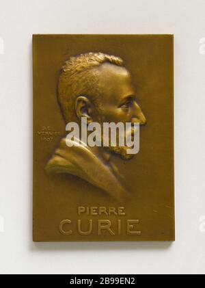 Pierre Curie (1859-1906), Physiker, 1907 Emile Séraphin Vernier (1852-1927). Pierre Curie (1859-1906), Physicien, 1907. Bronze. Paris, Musée Carnavalet. Stockfoto