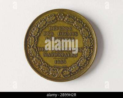 Pierre-Antoine Berryer (1790-1868), Jurist und französischer Politiker, gewählt als Abgeordneter für die Region um die Region um die Region um die Region um die Region um die Region um die Region um die Region der Region Rhône (1848), Jacques-Jean Barre (1793-1855). "Pierre-Antoine Berryer (1790-1868), avocat et homme politique français, élu député de la Haute-Loire (1830) puis des Bouches-du-Rhône (1848), 182". Bronze, 182. Paris, musée Carnavalet. Stockfoto