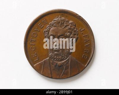 Jules Gabriel Claude Favre (1809-1880), Rechtsanwalt und französischer Politiker, Jules Gabriel Claude Favre (1809-1880), avocat et homme politique français. Bronze. Paris, musée Carnavalet. Stockfoto