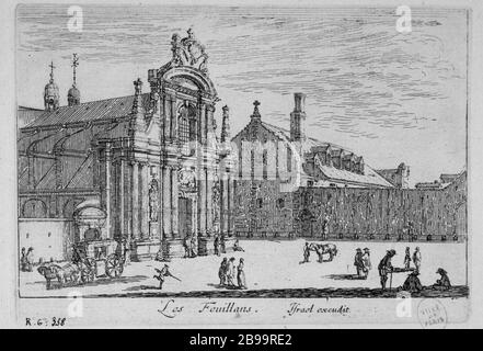 KIRCHE VON Fuillants Israël Silvestre (1621-1691) et Israël Heniet (1590-1661). "Eglise des Feuillants". Eau-forte, 1650-1660. Paris, musée Carnavalet. Stockfoto