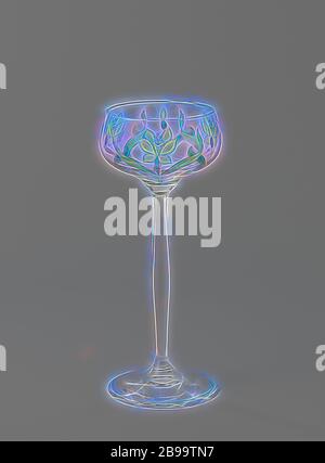 Kelchglas mit drei Trompetennarzisen, flacher Fuß, in der Mitte schmaler Stamm, schalenförmiger Kelch, auf dem drei gelbe Trompetennarzisen gemalt sind. Entlang der Kante des Fußes und der Kelch eine vergoldete Zierleiste., Theresienthaler Krystallglasfabrik, Theresienthal, c. 1900 - c. 1910, Glas, vergoldet, H 20.2 cm × T 7.3 cm, neu gestaltet von Gibon, Design von warmen fröhlich glühen von Helligkeit und Lichtstrahlen Ausstrahlung. Klassische Kunst neu erfunden mit einem modernen Twist. Fotografie inspiriert von Futurismus, umarmt dynamische Energie der modernen Technologie, Bewegung, Geschwindigkeit und Kultur revolutionieren. Stockfoto