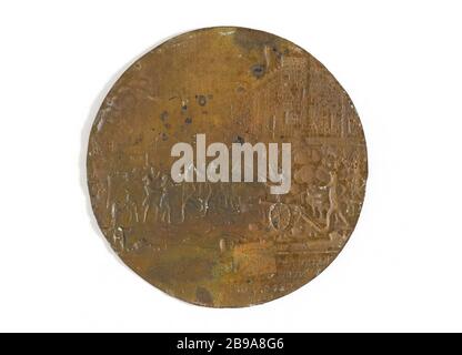 AUFNAHME DER BASTILLE "Pry de la Bastille". Cuivre repoussé. 14 Juillet 1789. Paris, musée Carnavalet. Stockfoto