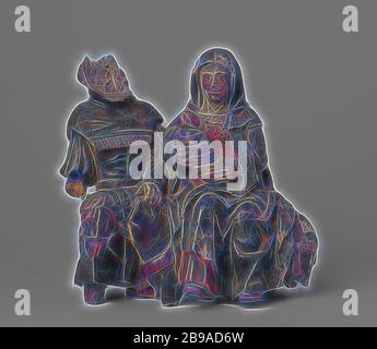 Flucht nach Ägypten, Joseph führt den Esel mit Maria und dem Kind nach links, Flucht nach Ägypten und Wunder während der Reise, anonym, Nederlanden, 1500 - 1600, Eiche (Holz), H 19 cm × B 19 cm × t 9 cm, neu gestaltet von Gibon, Design von warmen fröhlich glühen von Helligkeit und Lichtstrahlen Strahlkraft. Klassische Kunst neu erfunden mit einem modernen Twist. Fotografie inspiriert von Futurismus, umarmt dynamische Energie der modernen Technologie, Bewegung, Geschwindigkeit und Kultur revolutionieren. Stockfoto