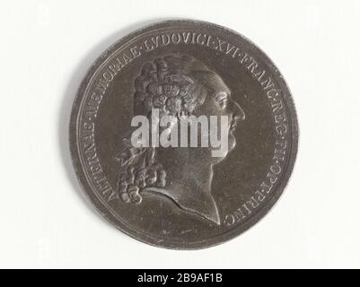 GEDENKEN AN DEN TOD VON LUDWIG XVI. Am 21. Januar 1733, 1762-1802, Peter Baldenbach. "Commémoration de la mort de Louis XVI, 21 janvier 173". Bronze, 171. Paris, musée Carnavalet. Stockfoto