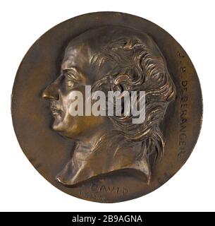 PORTRÄT VON PIERRE-JEAN Beranger (1780-1857), Sänger David d'Angers (1788-1856). Portrait de Pierre-Jean de Béranger (1780-1857), Chansonnier. Bronze. 1830. Paris, musée Carnavalet. Stockfoto