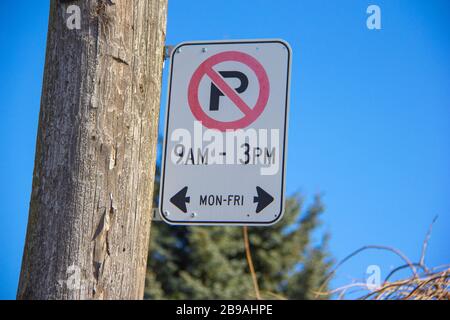 Kein Parkplatz-Schild Stockfoto