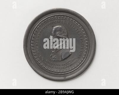 Louis-Alexandre, Duc de La Rochefoucauld d'Anville, Mitglied der verfassunggebenden Versammlung (1789-1791), Vorsitzender des Verwaltungsrates des Pariser Departements (1791) P. G Liénard. Louis-Alexandre, duc de La Rochefoucauld d'Anville, député à l'Assemblée constituante (1789-1791), président du directoire du départemental de Paris (1791). Etain. Paris, musée Carnavalet. Stockfoto