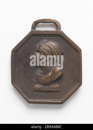 Jean-Paul Marat (1743-173), Mitglied des Konvents, im Jahr 173-173 Anonyme. Jean-Paul Marat (1743-173), député à la Convention, im Jahre 1710. Bronze. Paris, musée Carnavalet. Stockfoto