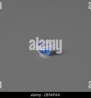 Schale, weiß, blau lackiert, Schale aus Milchglas mit blauer Emailfarbe bemalt. Imitation chinesischen blauen Porzellan., anonym, Amsterdam (möglicherweise), c. 1675 - c. 1699, Glas, H 0.8 cm × d 1.2 cm, neu gestaltet von Gibon, Design von warmen fröhlich glühen von Helligkeit und Lichtstrahlen Ausstrahlung. Klassische Kunst neu erfunden mit einem modernen Twist. Fotografie inspiriert von Futurismus, umarmt dynamische Energie der modernen Technologie, Bewegung, Geschwindigkeit und Kultur revolutionieren. Stockfoto