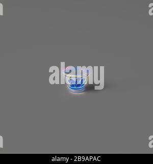 Schale, weiß, blau lackiert, Schale aus Milchglas mit blauer Emailfarbe bemalt. Imitation chinesisch blau Porzellan., anonym, Haarlem (möglicherweise), c. 1675 - c. 1699, Glas, H 0.8 cm × d 1.2 cm, neu gestaltet von Gibon, Design von warmen fröhlich glühen von Helligkeit und Lichtstrahlen Ausstrahlung. Klassische Kunst neu erfunden mit einem modernen Twist. Fotografie inspiriert von Futurismus, umarmt dynamische Energie der modernen Technologie, Bewegung, Geschwindigkeit und Kultur revolutionieren. Stockfoto