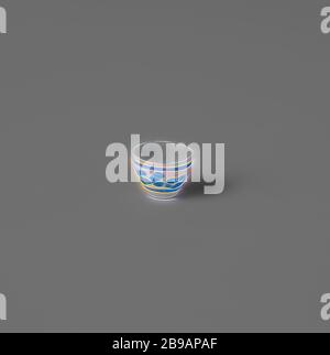 Schale, weiß, blau lackiert, Schale aus Milchglas mit blauer Emailfarbe bemalt. Imitation chinesisch blau Porzellan., anonym, Haarlem (möglicherweise), c. 1675 - c. 1699, Glas, H 0.8 cm × d 1.2 cm, neu gestaltet von Gibon, Design von warmen fröhlich glühen von Helligkeit und Lichtstrahlen Ausstrahlung. Klassische Kunst neu erfunden mit einem modernen Twist. Fotografie inspiriert von Futurismus, umarmt dynamische Energie der modernen Technologie, Bewegung, Geschwindigkeit und Kultur revolutionieren. Stockfoto