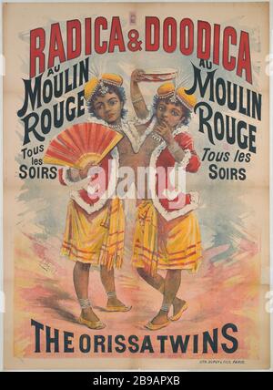 MOULIN ROUGE, RADICA & DOODICA Clouet E. 'Moulin Rouge, Radica & Doodica'. Lithographie, 1880-1900. Paris, musée Carnavalet. Stockfoto