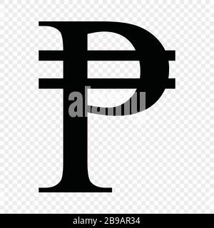 Philippinisches Peso-Zeichen. Symbol für Währungssymbol Stock Vektor