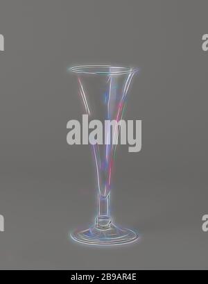 Calyx Glas mit trichterförmigem Calyx, Calyx Glas mit konischem Boden und konkavem Rand. An einer Manschette ein niedriger zylindrischer Stamm, der zu einem hohen, trichterförmigen, leicht ausgestellten Becher verschmilzt., Anonym, England, c. 1725 - c. 1750, Glas, Glasbläserei, H 16.9 cm × T 6.4 cm, neu gestaltet von Gibon, Design von warmen fröhlich glühen von Helligkeit und Lichtstrahlen Ausstrahlung. Klassische Kunst neu erfunden mit einem modernen Twist. Fotografie inspiriert von Futurismus, umarmt dynamische Energie der modernen Technologie, Bewegung, Geschwindigkeit und Kultur revolutionieren. Stockfoto