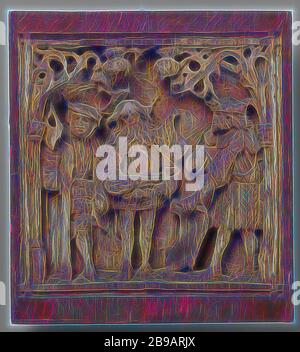 Drei Helden, Relief in einer Nische, von Koloneten umrandet und im Bogen mit Lofwork geschmückt., Zuid-Nederland, 1500 - 1525, Buchsbaum, H 36.5 cm × B 33 cm × T 5 cm, neu gestaltet von Gibon, Design von warmen fröhlichen Leuchten von Helligkeit und Lichtstrahlen Ausstrahlung. Klassische Kunst neu erfunden mit einem modernen Twist. Fotografie inspiriert von Futurismus, umarmt dynamische Energie der modernen Technologie, Bewegung, Geschwindigkeit und Kultur revolutionieren. Stockfoto