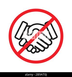 Kein Vektorsymbol für Handshake. Kontakt anhalten Stock Vektor
