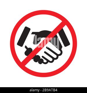 Kein Vektorsymbol für Handshake. Kontakt anhalten Stock Vektor