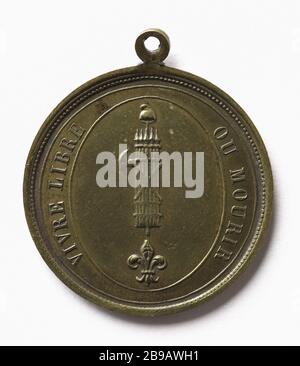 Live Free or die, 17992 (Dummy Title) vivre libre ou mourir. Cuivre doré, 17992. Paris, musée Carnavalet. Stockfoto