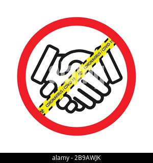 Kein Vektorsymbol für Handshake. Kontakt anhalten Stock Vektor